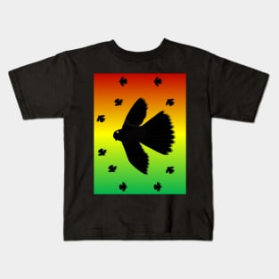 Pattern. Black Morph Fantail. New Zealand Bird Species Kids T-Shirt